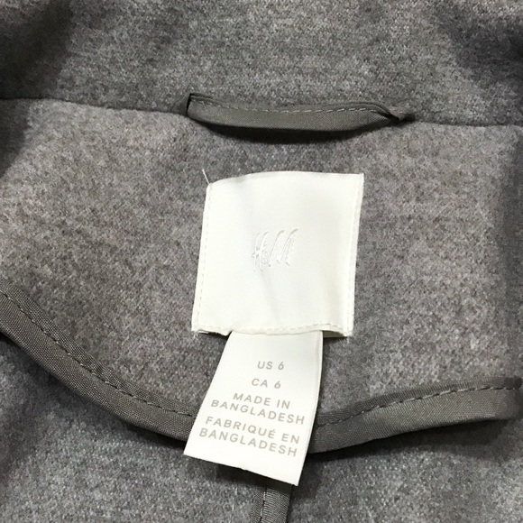 NWOT H&M Soft Gray Pea Coat - Picture 5 of 7